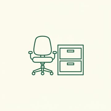 オフィスチェアとキャビネットのアイコン